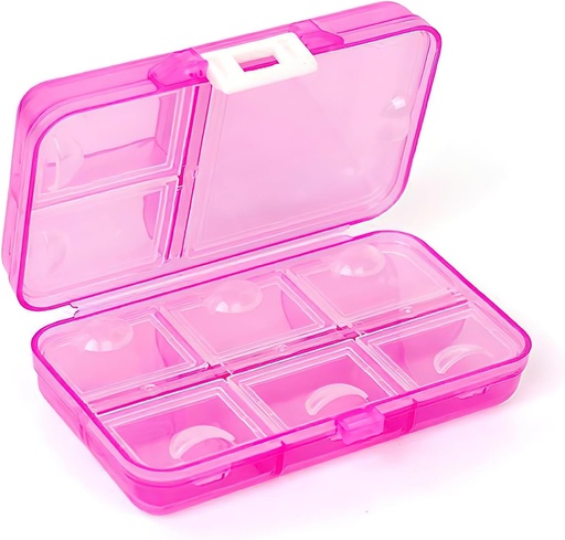[BRSRMCYDA4PRUC3D] Pill Organizer, Portable Pill Case, 9 διαμερίσματα Moisture-Proof Travel Pill Case για Βιταμίνες, Ιατρική, Fish Oil, Συμπληρώματα, Pill Dispenser (Pink)