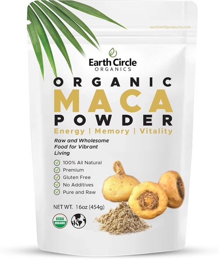 [BRSWIELZC4FQA2D6] Yellow Maca Root Powder, Natural Superfood, axuda coa enerxía, peso e fertilidade das mulleres - Vegan - 1 Pound