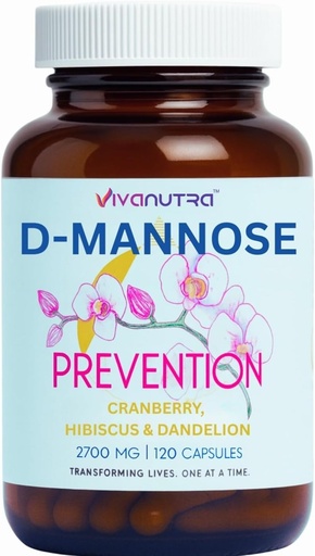 [BRSWYEI2O4NWCHYY] Cranberry D Mannose Capsules — D Mannose with Cranberry, Hibiscus & Dandelion, 2000 mg/Day – Apoya la salud del tracto urinario &amp; Comfort – 120 cápsulas vegetales