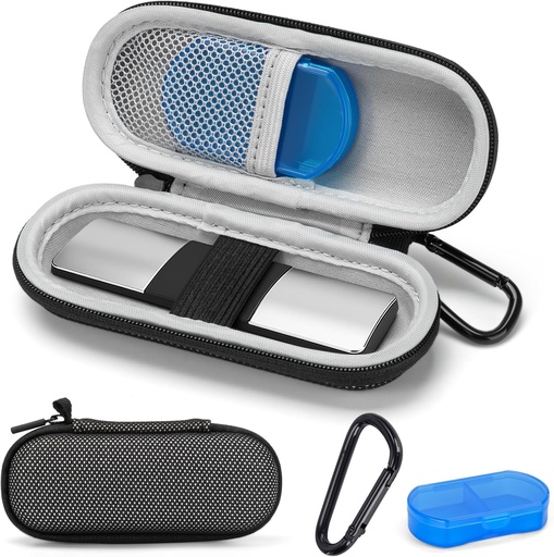 [BRSRMZY6AENQGH3P] Caz pentru KardiaMobile 1L 6L Personal EKG Monitor, Hard Travel Carrying Case pentru AliveCor Kardia Heart Monitor EKG/ECG, Portable Heart Rate Monitor Bag Storage Organizator cu Pill Box & Carabiner Clip