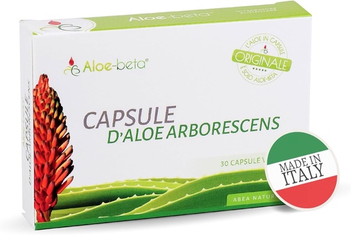 [BRSWECQNAEHQODTJ] ALOEBETA Aloe Arborescens Natural Power Capsules - 100% Organic Aloe Supplement, Stimulates Immune Defenses, Antioxidant, Detoxifying - Vegan, No GMO, Gluten-Free, no Sugar