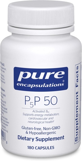 [BRSWIYY6CYORMG34] Pure Encapsulations P5P 50 - Active Vitamin B6 - Supports Energy Metabolism &quot; Brain Health* - Gluten Free &quot; Non-GMO - 180 Capsules
