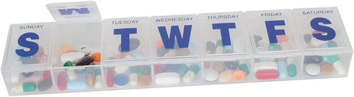 [BRSWIYTZOZ5GGE35] EZY DOSE Weekly (7-Day) Case хапчета, Медицина Planner, Витамин Организатор Box, 3X-Large Compartments to Secure Prescription Medication and Prevent случайно разливане, Clear Lids, BPA Free