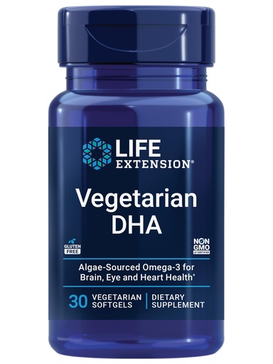 [BRSWI2QGAJYGGDIV] Life Extension Vegetarian DHA, Omega-3 from Algae for cognition, Mood & Eye Health, Gluten-Free, Non-GMO, Vegan, 30 softgels