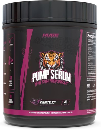 [BRSW2CQ3OANR6EQ4] Riesige Ergänzungen Pumpe Serum, Stim Free Pre Workout und Nitric Oxide Booster zu verbessern Fokus, Pumpen, Fulness mit Kein Koffein, L-Citrulline, GlycerPump, L-Tyrosin, Nitrosigine (Cherry Blast)