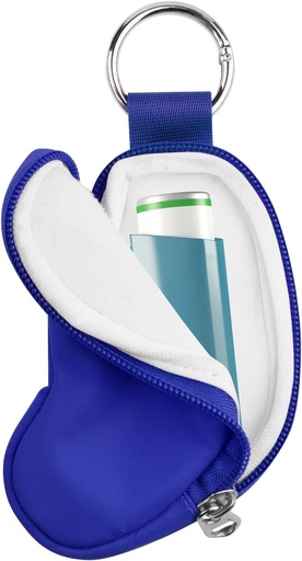 [BRSRMGACAR7RSFYV] Beautyflier Asthma Inhaler Case Holder Travel Handy Mini Bag for Adults and Kids, Does Not Include Inhaler (Blue)