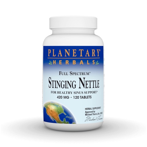 [BRSWIYYOOADA4YDO] Planetary Herbals Full Spectrum Stinging Nettle, for Healthy Sinus Support* 420mg - 120 Tablets | Healthy Sinus Support
