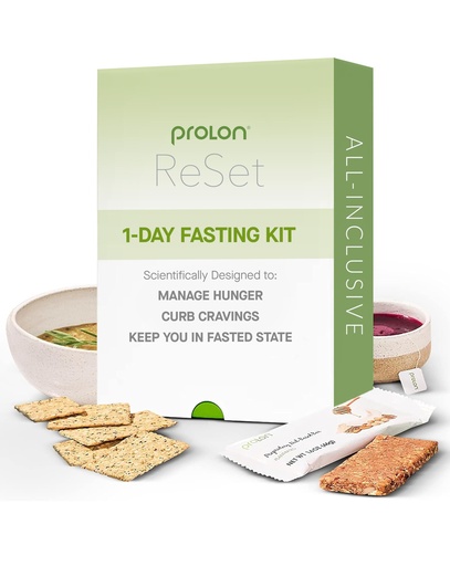 [BRSRMADRAQCWCHLL] Prolon 1-Day Reset Fasting Kit | Fast with Food | Supports Healthy Aging & Weight Management | Low-Calorie, Plant-Based Meals & Snacks | Developed to Not Break Your Fast (1 Pack)