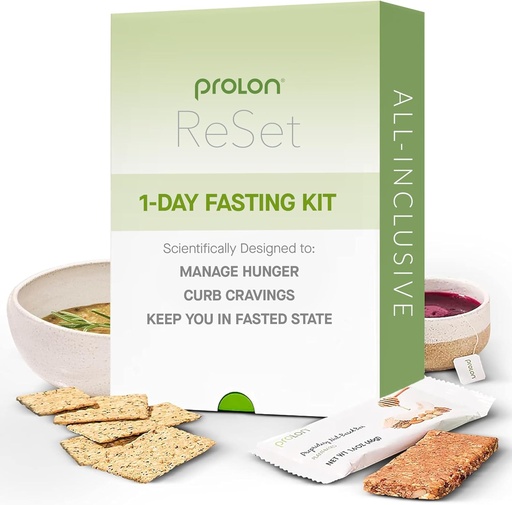 [BRSRMADRAQCWCHLL] Prolon 1-Day Reset Fasting Kit | Fast with Food | Supports Healthy Aging & Weight Management | Low-Calorie, Plant-Based Meals & Snacks | Developed to Not Break Your Fast (1-Day Kit)