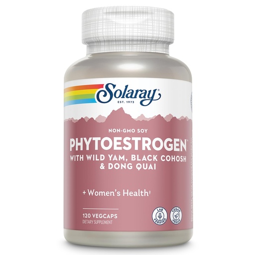 [BRSWIYD4CJ4WID3K] SOLARAY PhytoEstrogen Menopause Supplements - Wild Yam, Black Cohosh, and Dong Quai Estrogen Pills for Women's Health - Vegan, Lab Verified, 60-Day Guarantee (30 Servings, 120 VegCaps)