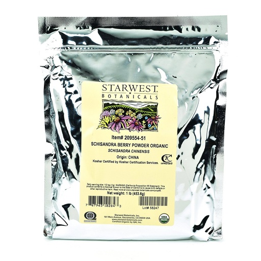 [BRSWIFQ4CEAAKDDK] Starwest Botanics Organic Schisandra Berry Powder, 1 Lire