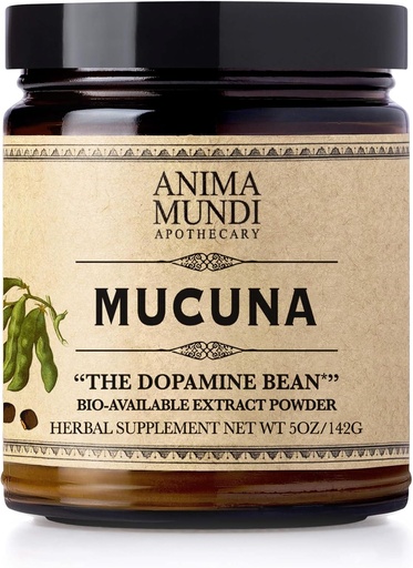 [BRSWGAYNOUIWCF32] Anima Mundi Apothecary Mucuna Powder - Adaptogenic Mood Support Supplement Powder - Mucuna Mood Booster Powder - Add to Coffee, Tea & More to Promote Positive Mood (5oz / 142g)