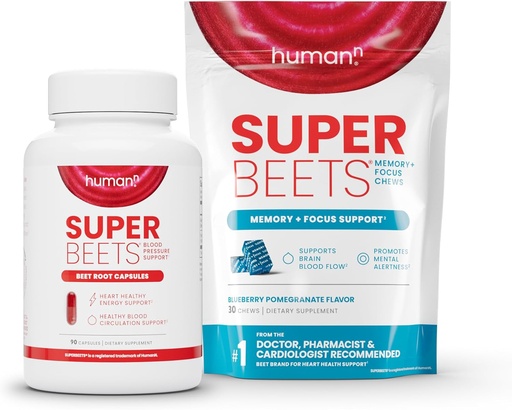 [BRSRMAI7BUFWCDLD] Humann SuperBeets Beet Root Capsules & Memory + Focus Chews