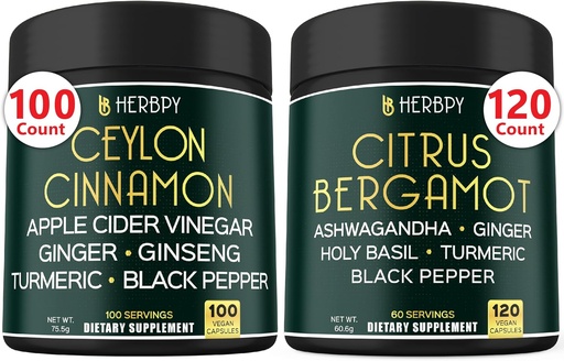 [BRSRABQOBUCGGA3K] Bundle 6in1 Premium Ceylon Cinnamon Supplements & 6in1 Citrus Bergamot Supplement