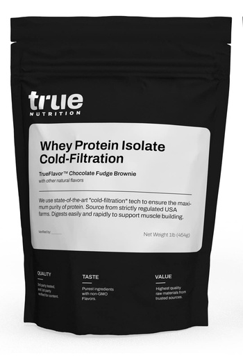 [BRSWKHQRCYNRCDI7] True Nutrition Whey Protein Isolate Powder - Cold-Filtered, 27g Protein per Serving - Supports Muscle Growth & Recovery - Keto, Gluten Free, Lactose Free, Non-GMO - Chocolate Fudge Brownie - 1lb