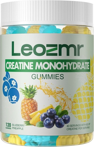 [BRSRAGDRCF7B4DL5] Creatine Monohydrate Gummies 5000mg for Men & Women, Chewables Creatine Monohydrate Supplement(120 Count)- Blueberry Pineapple