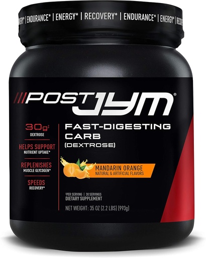 [BRSWKGYKOMORUHLC] JYM Supplement Science Post Fast-Digesting Carb - Post-Workout Recovery Pure Dextrose, JYM Supplement Science, Mandarin Orange Flavor, 30 Servings