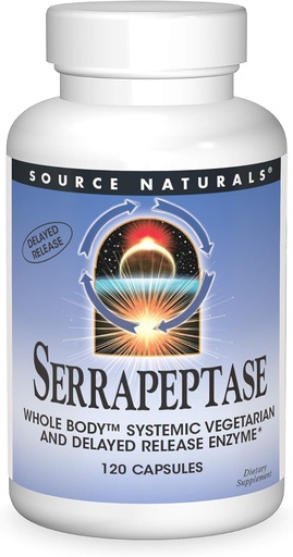 [BRSWIYQGAYNBWFAV] Source Naturals Serrapeptase - Delayed Release Enzyme - 120 Vegetarian Capsules