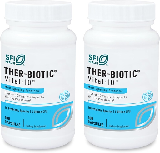 [BRSWGEIHCN6WCEQV] Klaire Labs SFI Health Vital-10 Probiotic - Immune & Digestive Support Supplement 5 Billion CFU 10 Species with Lactobacillus, Bifidobacterium & Streptococcus, Dairy-Free (100 Capsules, 2 Pack)