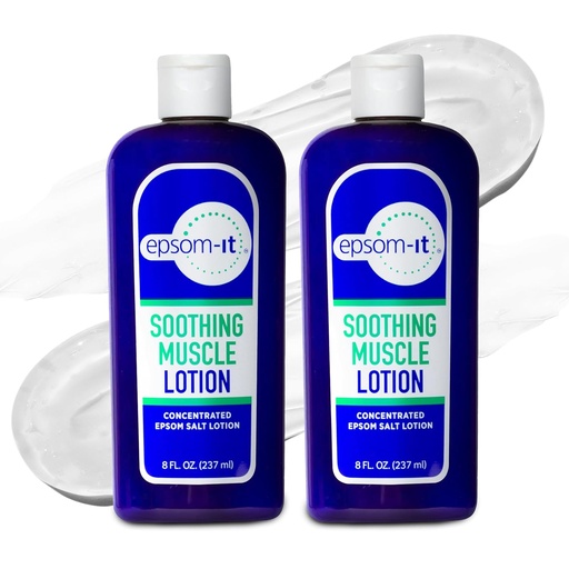 [BRSW2EA6OZ6GYC3B] EPSOM-IT Soothing Muscle Lotion - Epsom Salt Magnesium Sulfate Cream Arnica for Muscle Stiffness, Topical Magnesium Lotion, Providing Comfort for Legs, Knee and Feet, 8.0 oz., 2-Pack