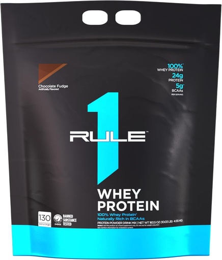 [BRSW2BA5CJ7RE23P] Rule 1 Whey Protein – 24g Fast-Acting Protein from All-Whey Sources with Naturally Occurring EAAs & BCAAs for Workout Recovery or Anytime Use (10 Pounds*, Chocolate Fudge)