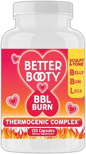 [BRSROCA7A4PAMCQ7] По-добър Booty BBL Burn Термогенни комплексни капсули, Tone & Sculpt корема, Bum + крака w. Garcinia Cambogia, Guarana, зелен чай Ext, ALA, & Cayenne пипер добавка (120ct, 60 Сервиз)