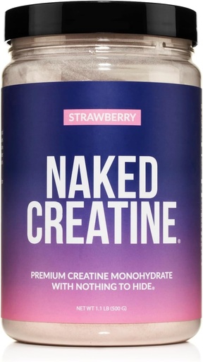 [BRSRA235CQFRG2T2] NAKED Creatine - Strawberry Flavored Creatine Monohydrate - Real Strawberry Powder, No Additives, Muscle Growth, Vegan, Non-GMO, Gluten Free, Soy Free - 45 Servings