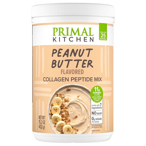 [BRSWYZQ3BACR4CDH] Cocina Primal Manteca de maní Flavor Collagen Fuel® Bebida Mix, Peptides Collagen, No lácteos, 14.3 onzas
