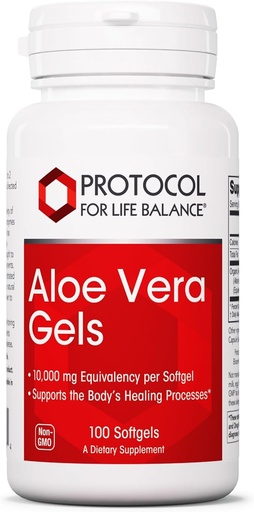 [BRSWIYQQPMGRY2Q5] Protocol Aloe Vera Gels - Digestive Supplement* - with GAGs - Naturally Occurring Vitamins and Amino Acids - Non-GMO & Halal - 100 Softgels