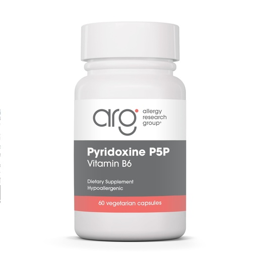 [BRSWIYQEPMDBU2L6] Allergy Research Group Pyridoxine P5P Supplement - Active Vitamin B6 275mg, Pyridoxal-5-Phosphate, Metabolism Support, Hypoallergenic, Vegetarian Capsules - 60 Count