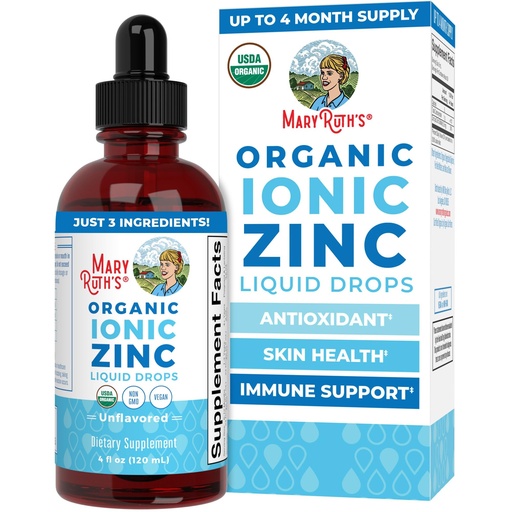 [BRSWYZA7PIBGCHY2] MaryRuth's Organic Liquid Zinc Supplement for Kids & Adults | Immune Support | Skin Health | Antioxidant | Cellular Metabolism | Zinc Sulfate | Vegan | Non-GMO | Sugar Free | Gluten Free | 4 oz