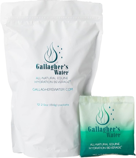 [BRSRMYL2CF4BG3LB] Gallagher's Water 12 Pack All-Natural Equine Hydration Treat - Enhancement Powder Mix Horse Drink Treat to Help Encourage to Drink Water - Made with All Natural Ingredients, FEI Compliant