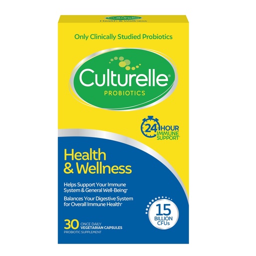 [BRSWIFYMAYAAAD3M] Culturelle Health & Wellness Daily Probiotic Supplement For Men & Women, Helps Support Your Immune System, Occasional Diarrhea, Gas & Bloating, 15 Billion CFUs, Non-GMO, 30 Count