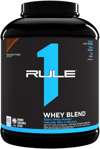 [BRSWKEAEBIAWE2I5] Rule 1 Proteins R1 Whey Blend, 68 Servings, Chocolate Fudge