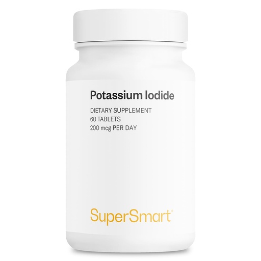 [BRSRMZAOBYCWE2TL] SuperSmart - Potassium Iodide KI 200mcg per Day (Stable Iodine) - High Potency Shield | Non-GMO & Gluten Free | 60 Tablets