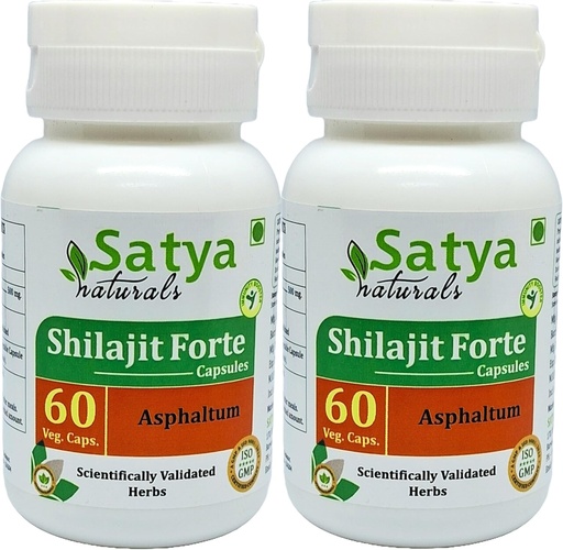 [BRSRA2QODF5AYFD6] Shilajit Forte Capsules 500 mg. 60 Veg. Capsule | Shilajit (Asphaltum) Extract Capsules for Men and Women | Ayurvedic Herbal Supplement/Remedies | 10:1 Forte (2 Bottles of 60 Capsules)