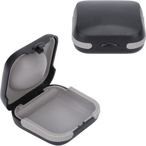 [BRSROCQBBF4GYHYV] Protective case for travel hearing aids Hard Small Splashproof 2.16"*2.04"*0.39" Cushioned Interior for 2 Hearing Aids, ITE, RIC, CIC (Black)