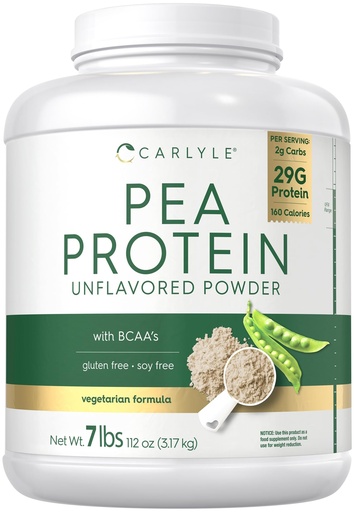 [BRSWYHQEBEHGEHYZ] Carlyle Pea Protein Isolate Powder | 7lb | Unflavored | 29G Per Serving | Vegetarian, Non-GMO, Gluten, and Soy-Free