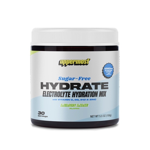 [BRSRAZQBOZ7RG3LZ] UPPERMOST Hydrate Hydration Keto Electrolytes Powder No Sugar Drink Mix - Naturally Flavored & sweetened - with Vitamin C, B6, B12 & Zinc - 30 Servings (Lemon Lime)