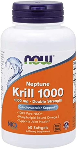 [BRSWIZTYCZ5QM3Y5] Now Foods Neptune Krill 1000 Fish Oil 1000 Milligram, 60 Softgels (2 Pack)