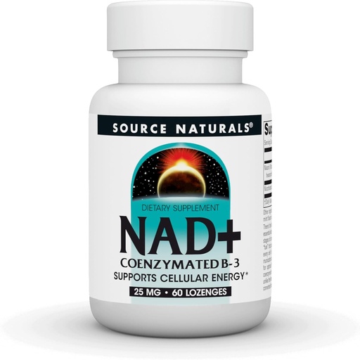 [BRSWIYT3OMAGAYIV] Source Naturals NAD+, Coenzymated B-3, Supports Cellular Energy*, 25 mg - 60 Lozenges