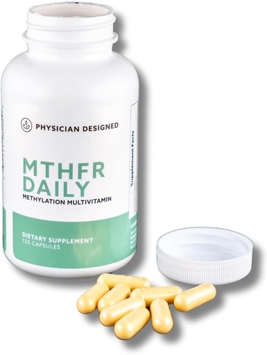 [BRSWGFD6BAOWM3LF] Physician Designed MTHFR Daily Multivitamin | Methylated Multivitamin for Men & Women | for Energy, Mood, & Heart | Vitamin B-Complex | 120 Capsules