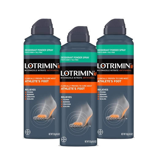 [BRSWIYLQBUDWY2LC] Lotrimin Medicated Deodorant Powder Spray with Miconazole Nitrate 2%, 4.6 oz (Pack of 3)