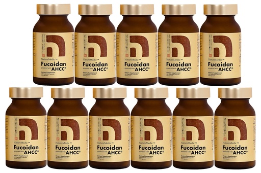 [BRSWIBQTPMMGODTO] Fucoidan Powered with AHCC® Brown Seaweed Immunity Supplement with High Purity Mekabu Mozuku Agaricus 10 Bottles + Free 1 Bottle - 1760 Vegetable Capsules