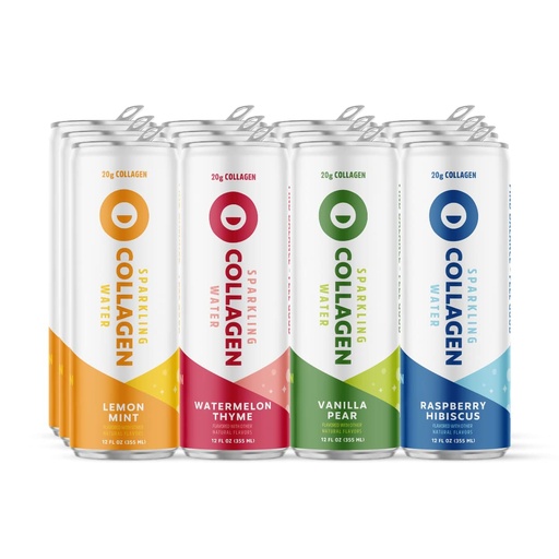 [BRSWYAYTCR7BGDQV] Circle Sparkling Collagen Water Variety 12-Pack. Refreshing Infused sparkling water Drink With Collagen Peptides. 20g Of Collagen Peptide Protein, Low Sugar, Keto Friendly