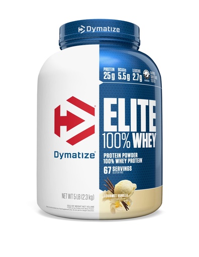 [BRSWIFYIAANBYHYZ] Dymatize Elite 100% Whey Protein Powder, Vanilla, 25g of Protein, 5.5g BCAAs, Less Than 140 Cal., Gluten Free, 2g Carb, 2g Sugar, 3g Fat (67 Servings)