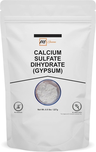 [BRSRA2Q2CABA4AD5] 100% Pure Calcium Sulfathydrat (Food Grade) - Gipsum Pulver til Bagning, Vandbehandling og Kosmetiske formuleringer 0,5 lbs / 227 g