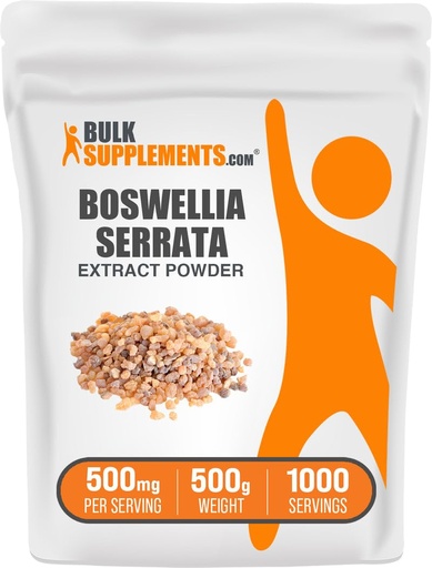 [BRSWKHQ6PN6GYELP] BulkSupplements.com Boswellia Serrata Extract Powder - Boswellia Supplement, from Frankincense Resin - Vegan & Gluten Free, 500mg per Serving, 500g (1.1 lbs) (Pack of 1)
