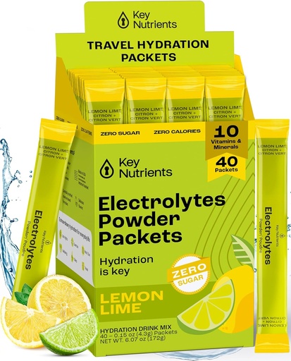 [BRSROBD4C4MRMG37] KEY NUTRIENTS Electrolytes Lemon Lime 40’s Stick Packs