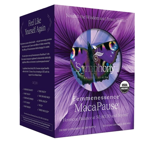 [BRSWIZABPIOWYFQ7] Femmenessence® MacaPause® – Clinically Proven Postmenopausal Organic Vegan Supplement for Natural Hormone Balance, Menopause Symptom Relief, Bone & Heart Health (120 Capsules, 30 Day Supply)